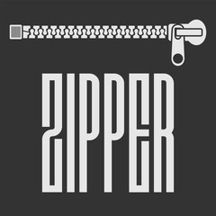 Zipper silhouette isolated. Vector illustration
