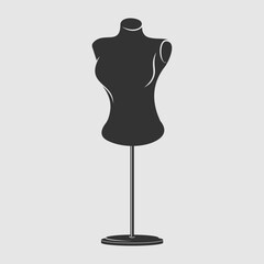 Sewing female mannequin isolated on white background. Vector illustration