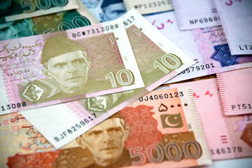 Currency notes in Pakistani Rupees