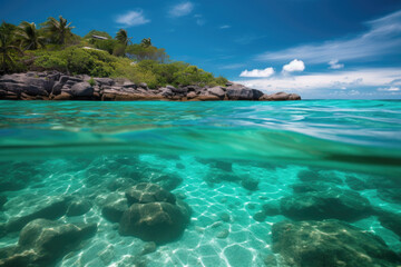 Fototapeta na wymiar Beach with crystal clear turquoise water