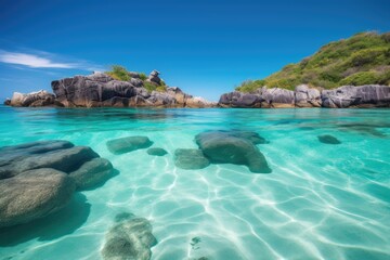 Fototapeta premium Beach with crystal clear turquoise water
