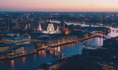 Fototapeta na wymiar Aerial city scape of City of London