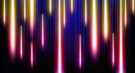 Neon lines on black background. Banner design