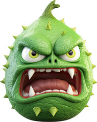 Fototapeta premium 3d Illustration of an Angry Avocado Conveying a Burst of Energy and Assertiveness