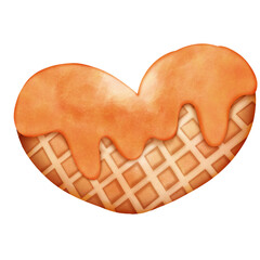 Single of orange haneycomb with honey