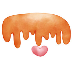 Single of orange honeycomb with illustration