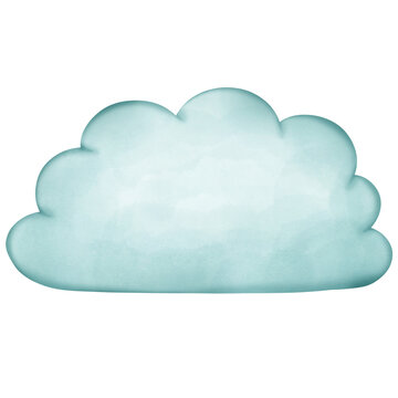 Single of blue clud illustration decorate