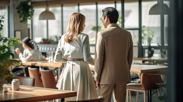 An elegant entrepreneurial couple visits a startup with the intention of investing in it.