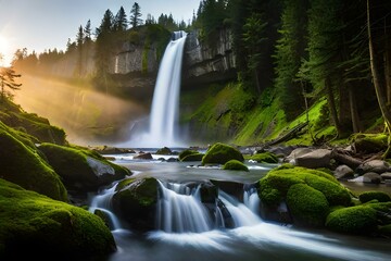 waterfall in the mountains