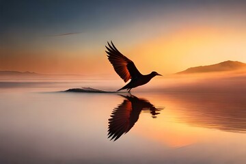 Fototapeta na wymiar silhouette of a bird