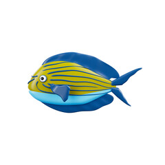 Naklejka premium Ocean Animals 3D Illustration Object