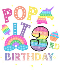 3rd birthday pop 3 year party for girls pop it