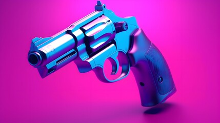 Gun in color background.