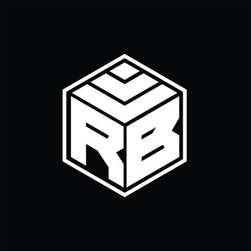 recommend clip art: RB Logo monogram with hexagon geometric isolated outline design template