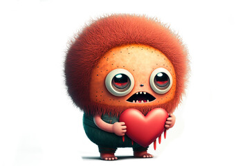 Obraz premium Monster Valentine Clipart Created with Generative AI Tools