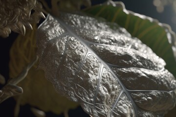 A close-up of a natural object, such as a flower or leaf, with intricate and delicate details, Generative AI