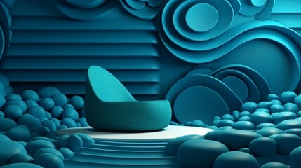 A beautiful blue turquese abstract background with space to promote products and services. Create with generative ai.