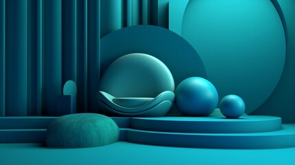 A beautiful blue turquese abstract background with space to promote products and services. Create with generative ai.