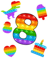 8th birthday pop 8 year party for boys pop it