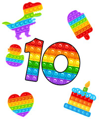 10th birthday pop 10 year party for boys pop it