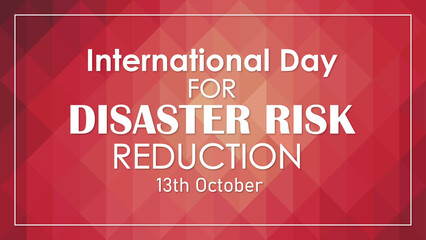 International Day for Disaster Risk Reduction text on red background