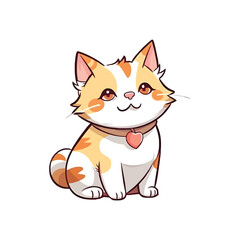 Obraz premium Enchanting Cat: Delightful 2D Illustration
