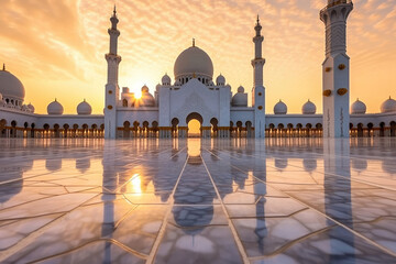 Fototapeta premium Sheikh Zayed Grand Mosque and its architectural details in Abu-Dhabi. united Arab emirates