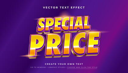 3D Business Special Price, Fun Colorful Text Effect Graphic Styles, Vector