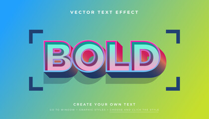 Obraz premium 3D Bold, Fun Colorful Text Effect Graphic Styles, Vector