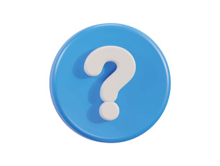vector 3d question mark icon on the circle button vector icon illustration