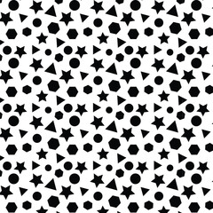Fototapeta na wymiar Seamless pattern with stars. Black and white simple pattern. Festive pattern with stars. Kids texture. Nursery prints for textile, apparel, wrapping paper