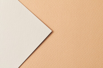 Rough kraft paper background, paper texture beige white colors. Mockup with copy space for text