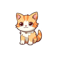 Fototapeta na wymiar Captivating Cat: Cute 2D Character Design