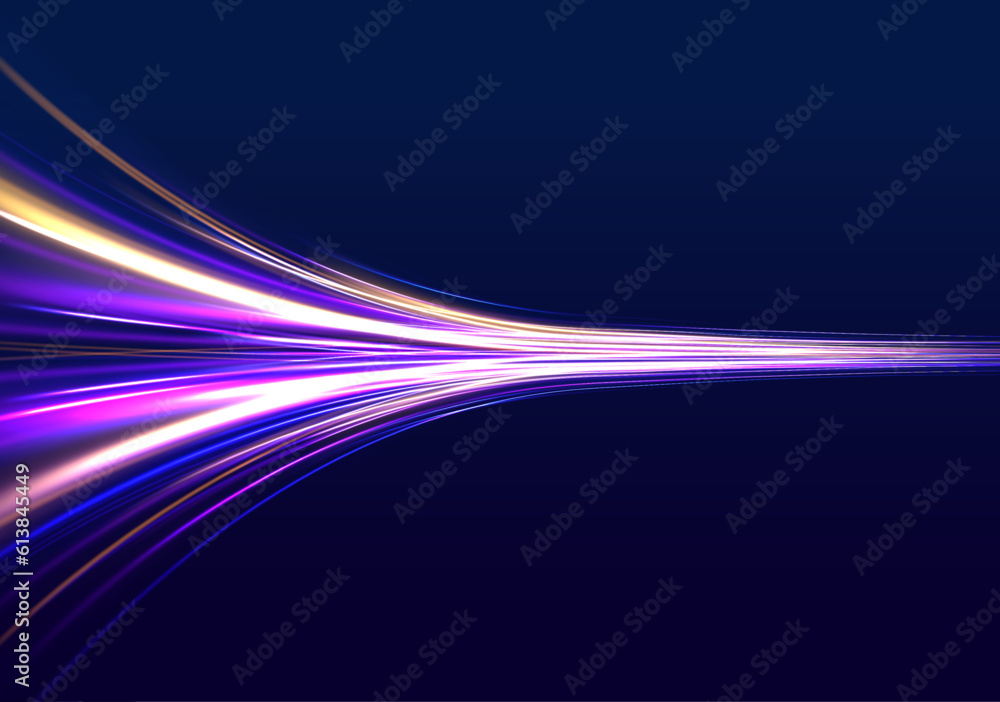 Aufkleber dynamic composition of bright lines forming lights track of speed movement. movement sport pattern f