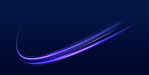 Shiny spiral lines effect neon color glowing lines background, high-speed light trails effect. Futuristic dynamic motion technology.	