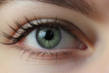 Obraz premium Health and beauty. Closeup of model woman's eyes on beautiful face