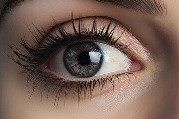Health and beauty. Closeup of model woman's eyes on beautiful face
