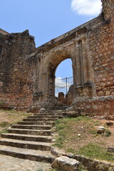 San Francisco monastery ruins in colonial zone, Santo Domingo city. Ruinas de San Francisco, Zona Colonial Republica Dominicana