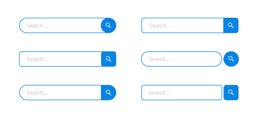 Search bar template set. Search bar for ui. Search boxes. Vector illustration.