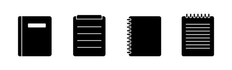 Notepad icon set. Notebook icon. Vector illustration.