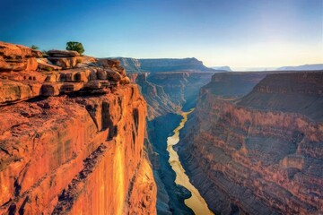 Grand Canyon of Colorado in the USA. Generative AI.