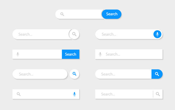 Search bar template set. Search bar for ui. Search boxes. Vector illustration.