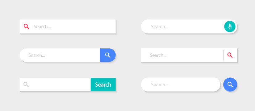 Search bar template set. Search bar for ui. Search boxes. Vector illustration.