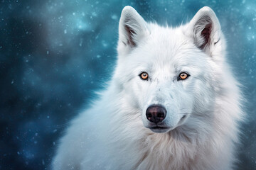 Obraz premium Portrait of a white dog, Generative AI