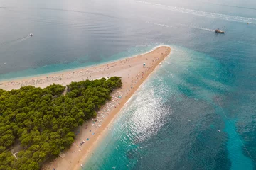 Keuken foto achterwand Gouden Hoorn strand, Brac, Kroatië Golden Horn Beach, Zlatni Rat, Golden Cape, southern coast of the Croatian island of Brač, in the region of Dalmatia