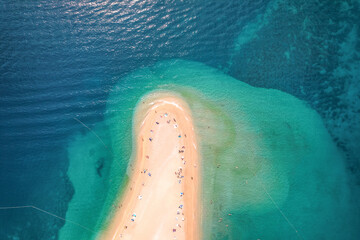 Golden Horn Beach, Zlatni Rat, Golden Cape, southern coast of the Croatian island of Brač, in the region of Dalmatia