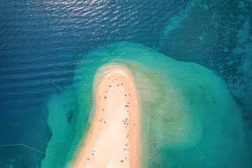 Cercles muraux Plage de la Corne d'Or, Brac, Croatie Golden Horn Beach, Zlatni Rat, Golden Cape, southern coast of the Croatian island of Brač, in the region of Dalmatia