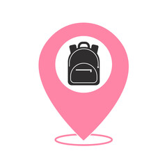 pink location backpack icon
