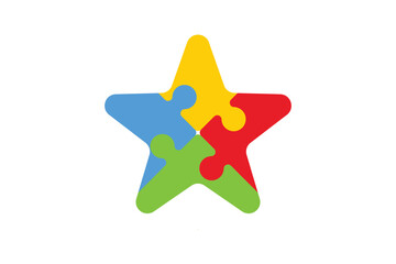 Star Puzzle icon. Plugins symbol, logo design vector template illustration