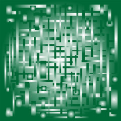 Original abstract vector pattern in the form of stripes and rectangles on a green background